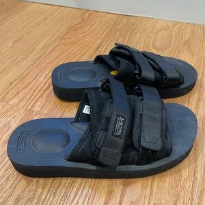 Suicoke Black Adjustable Sandals